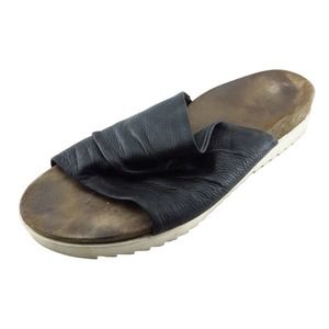 Paul Green Size UK 4.5 M Black Slides Leather Women Sandal Shoes‎